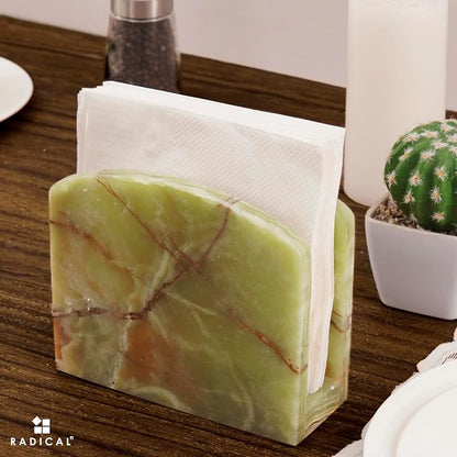 Radicaln Marble Napkin Holder 5.5" Inches Green Onyx Handmade Simple Modern - Image 5