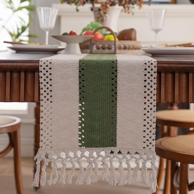 Dark Green Table Runner 90 Inches Long - Image 2