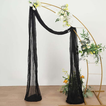 Efavormart 20ft Black Gauze Cheesecloth Wedding Arch Drapery Fabric, Extra Long - Image 5