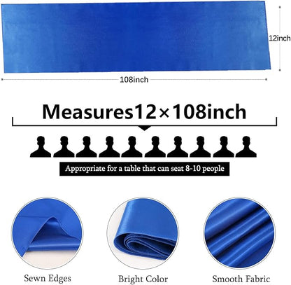 Navy Satin Table Runners 10 Pack 12x108 inch Silk Smooth Fabric | Bright Satin - Image 5