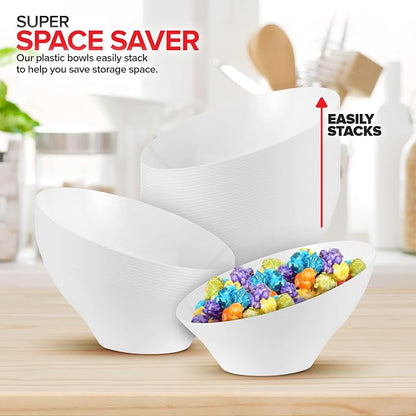 20oz White Plastic Serving Bowls Medium Disposable Snack Bowl Candy Dishes - Image 7