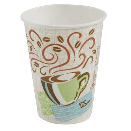 Dixie PerfecTouch 12 oz. Insulated Paper Hot Coffee Cup by GP PRO, Coffee Haze - Image 2