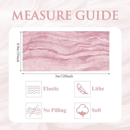 Cheesecloth Table Runner 10FT 12Pcs Blushing Pink Boho Gauze Runners | Cheese - Image 2