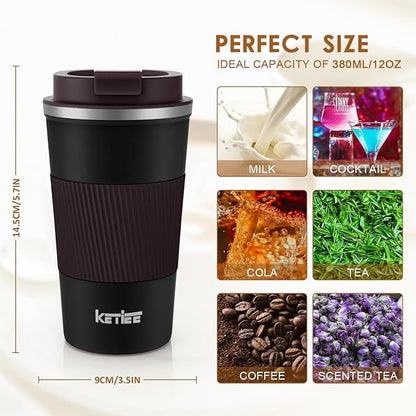 KETIEE Travel Mug, 12oz Insulated Coffee Cup - Image 5