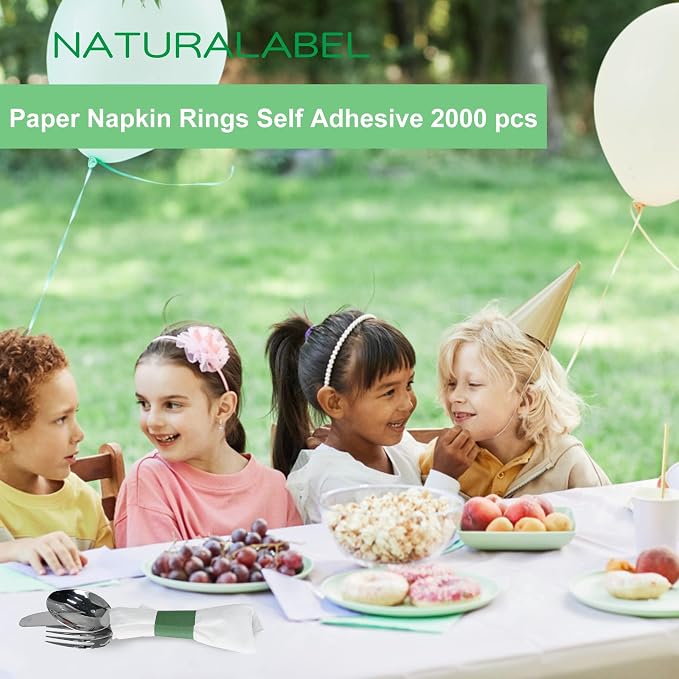 Self-Adhesive Napkin Bands, elegant table setting, - Image 2