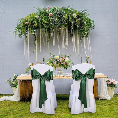 Forest Green Table Runners 16 Pack 12x108 inch Silk Satin Smooth Fabric | Satin - Image 2