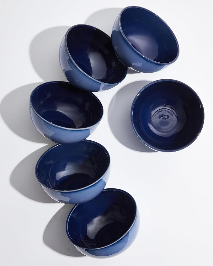 5.5" Cereal Bowls & Dessert Bowls Set of 6-22 Oz Small Bowls by Pokini