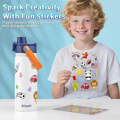 baab 18oz Kids Insulated Water Bottle 18/8 Stainless Steel Kids Cup 2 Pack | - Image 6