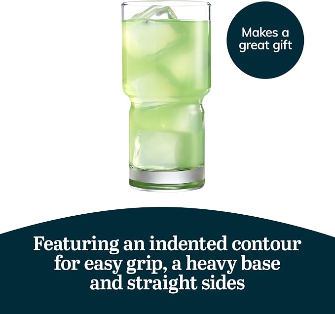 Libbey Newton Tumbler Drinking Glasses, Tall Drinking Glasses Set of 6 - Image 5
