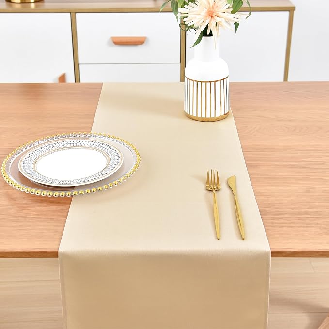 Farmhouse Beige Table Runner Dining Table Runners 90 Inches Long Coffee Table - Image 7
