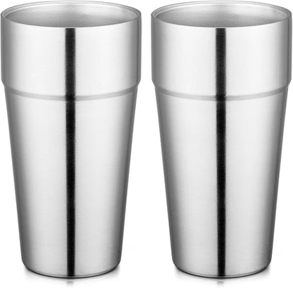 Beasea Stainless Steel Cups 19 oz, 2 Pack Large 18.6oz 550ml Stackable by Beasea