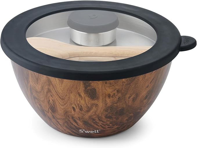 S'well Stainless Steel Salad Bowl Kit XL 184oz, Includes 5oz Canister - Image 7