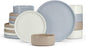 E-far Dinnerware Sets for 6, 18-Piece Stoneware Plates and Bowls Dish Set, Modern Kitchen Dinning Dishware, Chip and Scratch Resistant, Microwave & Dishwasher Safe, Speckled Multicolor