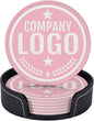 Custom Leather Coasters with Logo by Handmade
