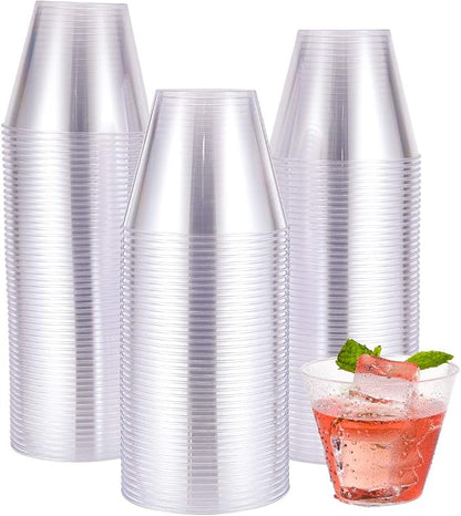 JOLLY CHEF 9 oz Clear Disposable Plastic Cups, 100 Pack Clear Plastic Cups by JOLLYCHEF
