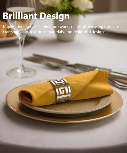 Hollow Out Design Napkin Rings Holder, Exceptional Craftsmanship, - Image 5