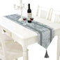 Elegant Grey Table Runner, Ombre Velvet, Double-Layer, Modern Style by Jiino