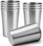 16oz Stainless Steel Pint Cups, Stackable Metal Drinking Glasses | Stainless by Luxgola