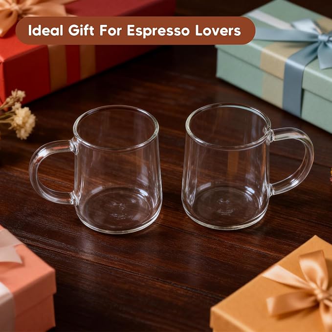 Glass Espresso Cups Set of 2, 3 oz Clear Espresso Shots Cup - Image 6