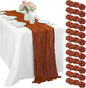 12 Pcs Cheesecloth Table Runner 10FT Terracotta Runner by Sunnyline