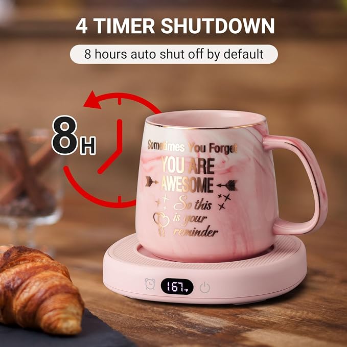 Coffee Mug Warmer & You are Awesome Mug Set, Electric Cup Warmer - Image 6