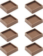 2X2 Rubber Caster Cups, Non Slip Furniture Pads, Anti-Slip Gripper, Anti Skid Furniture Feet, Anti Slide Floor Protector for Bed Couch Table Chair Stoppers - 8 Pack, Brown