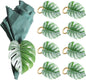 wonlex Monstera Napkin Rings Set of 8, Handmade Palm Tree Napkin Ring, Large by wonlex