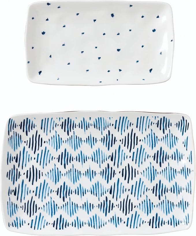 Lenox Blue Bay 2-Piece Nesting Platter Set by Lenox