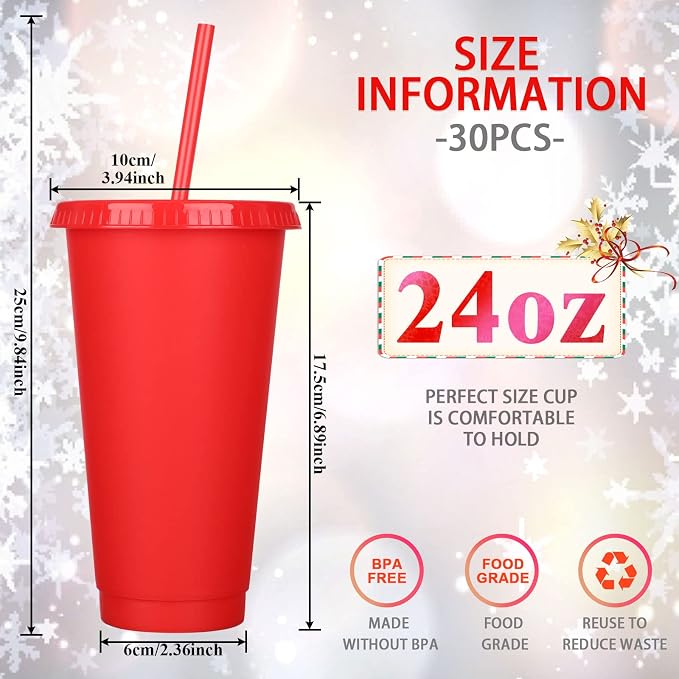 Honeydak 30 Pack Tumbler with Straw and Lid Bulk Cups - Image 4