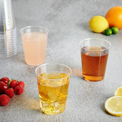 FOCUSLINE 100 Count 10 oz Clear Plastic Cups | Disposable Heavy Duty Hard - Image 5