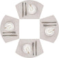 SHACOS Wedge Placemats for Small Round Table Set of 4 Woven Vinyl PVC Placemats Heat Resistant Wipeable Indoor Outdoor Table Mats (4, Beige)