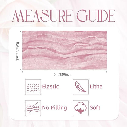 Cheesecloth Table Runner Blush Pink 10FT Boho Gauze Runner, 6 Pack | 120 Inch - Image 2