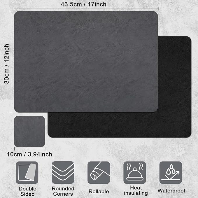 Vinyl Placemats Set of 4, Dual Sided Place Mats - Image 9
