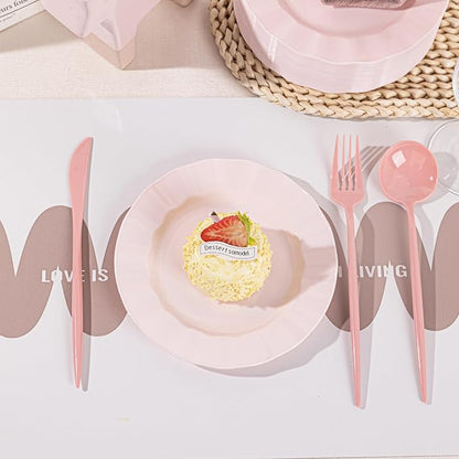 72 Pack Pink Plastic Plates, Thanksgiving - Image 3