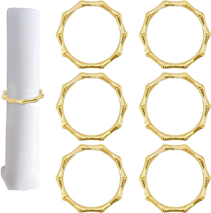 pson 6Pcs Bamboo Knuckles Style Napkin Rings by Unknown
