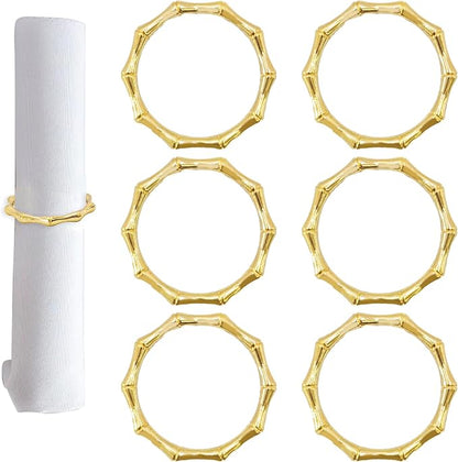 pson 6Pcs Bamboo Knuckles Style Napkin Rings by Unknown