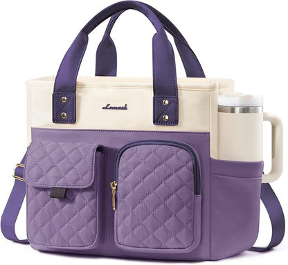 LOVEVOOK Insulated Lunch Bag for Women, Elegant Quilted Stitching Lunch Tote by LOVEVOOK