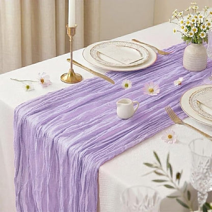 10 Pack Lavender Purple Cheesecloth Table Runner 17 x 108 Inch | Boho Gauze - Image 3
