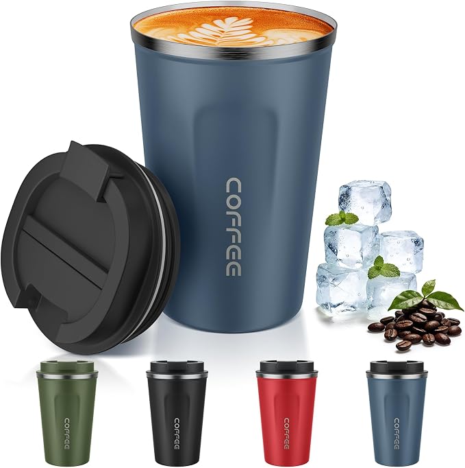MOMSIV 12oz Travel Coffee Mug, Insulated Coffee Cup by MOMSIV