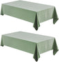 2 Pack Rectangle Tablecloth, 60x84 inch, Water Resistant Wrinkle Free Linen Textured Table Cloth Washable, Decorative Fabric Table Cover for Dining, Party and Camping, Sage Green