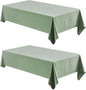 2 Pack Rectangle Tablecloth, 60x120 inch, Water Resistant Wrinkle Free Linen Textured Table Cloth Washable, Decorative Fabric Table Cover for Dining, Party and Camping, Sage Green