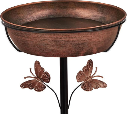 Metal Bird Bath Feeder for Outside – 3.14’’ Deep Birdbaths Bowl by SparkGardenMagic