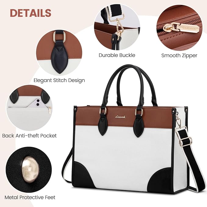 LOVEVOOK Laptop Bag for Women 15.6 lnch, Waterproof Laptops Tote Bags for Womens - Image 6