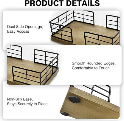 Kordory Wooden Disposable Guest Towel Holder Tray - Image 4