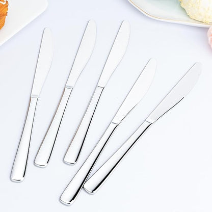 24 Pieces Butter Knives Set - 9 Inches Butter Knife, Food Grade Stainless Steel Dinner Knives Set, Mirror Polished Knife Silverware for Home, Restaurant, Kitchen, Dishwasher Safe