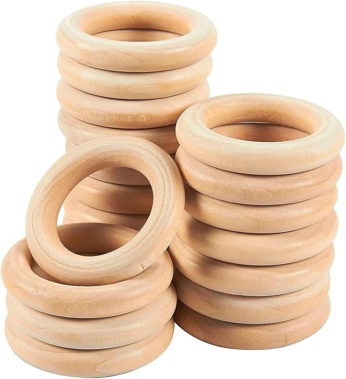 Napkin Rings, Unfinished Wooden Napkin Rings Buckles by Unknown