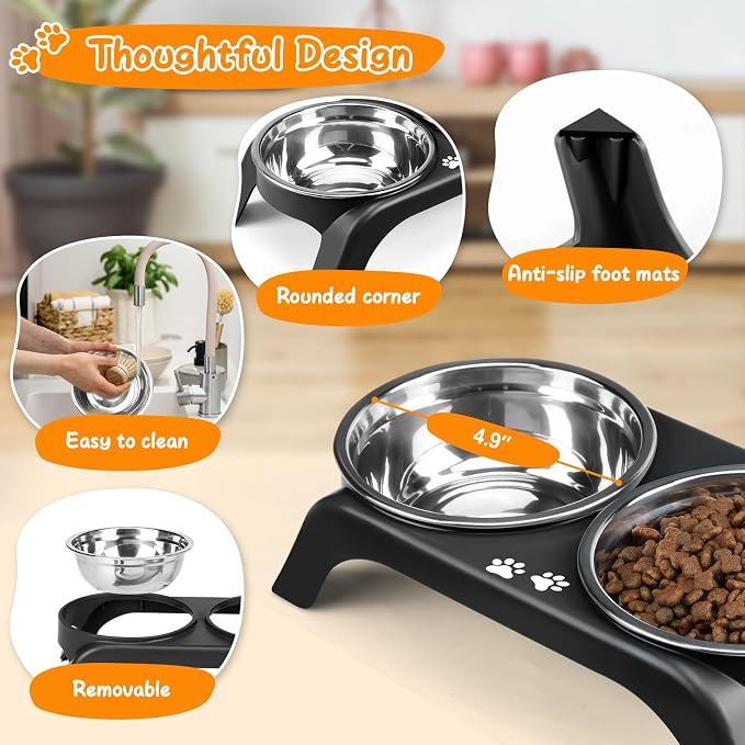 Elevated Dog Bowls for Small Dogs, 3” High Raised Dog Bowl Stand - Image 2