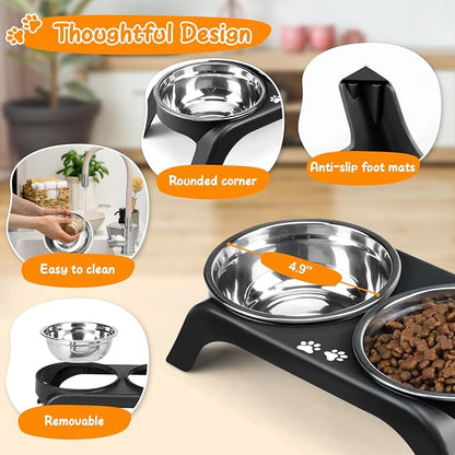 Elevated Dog Bowls for Small Dogs, 3” High Raised Dog Bowl Stand - Image 2