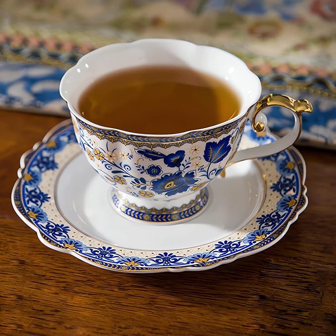 ACMLIFE Tea Set for Adults, Vintage Tea Sets, Bone China Tea Set, Tea Cup Set - Image 7