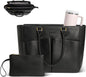 Laptop Tote Bag for Women, Leather Work Tote by Lifeamar